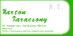 marton karacsony business card